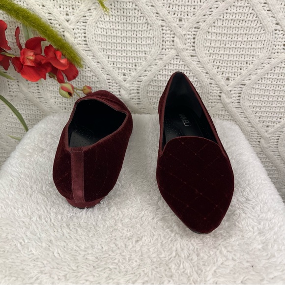Vaneli Shoes - VANELI |  Burgundy "GANNIE" Velvet Quilted Loafer